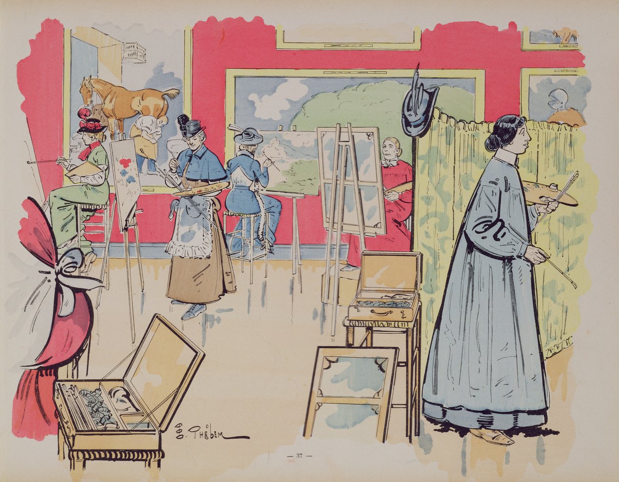 Resim kursuna katılan bayanlar, 1902 by E. Thelem
