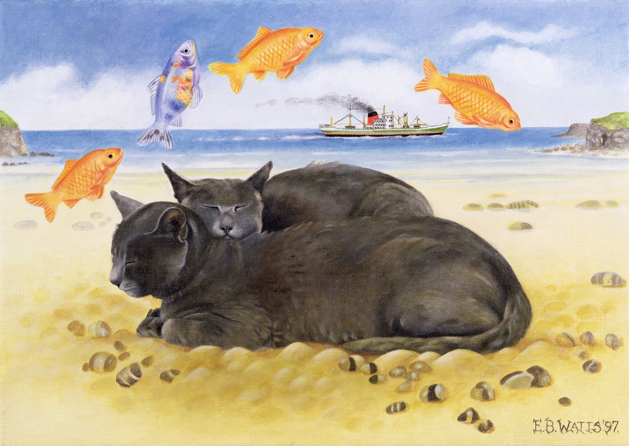 Balık Düşleri, 1997 (tuval üzerine akrilik) by E.B. Watts