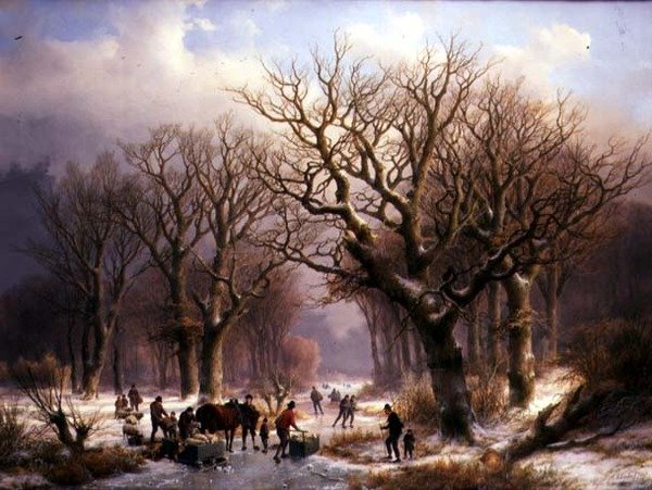 Bir Kış Manzarası (tuval üzerine yağlı boya) by E.J. and Klombeck J.B. Verboeckhoven