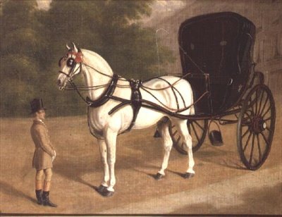 Damatlı Gri Bir At ve Cabriolet by E.M. Fox