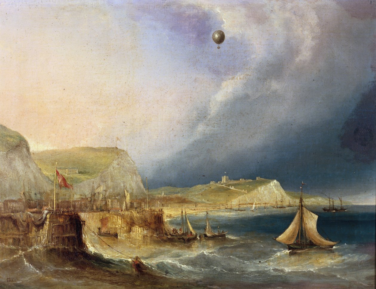 İlk Balon Geçişi, 7 Ocak 1785 by E.W. Cocks
