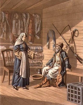 A. Manz tarafından oyulmuş bir Grebensky Kazak (litho) by E. (after) Karnejeff