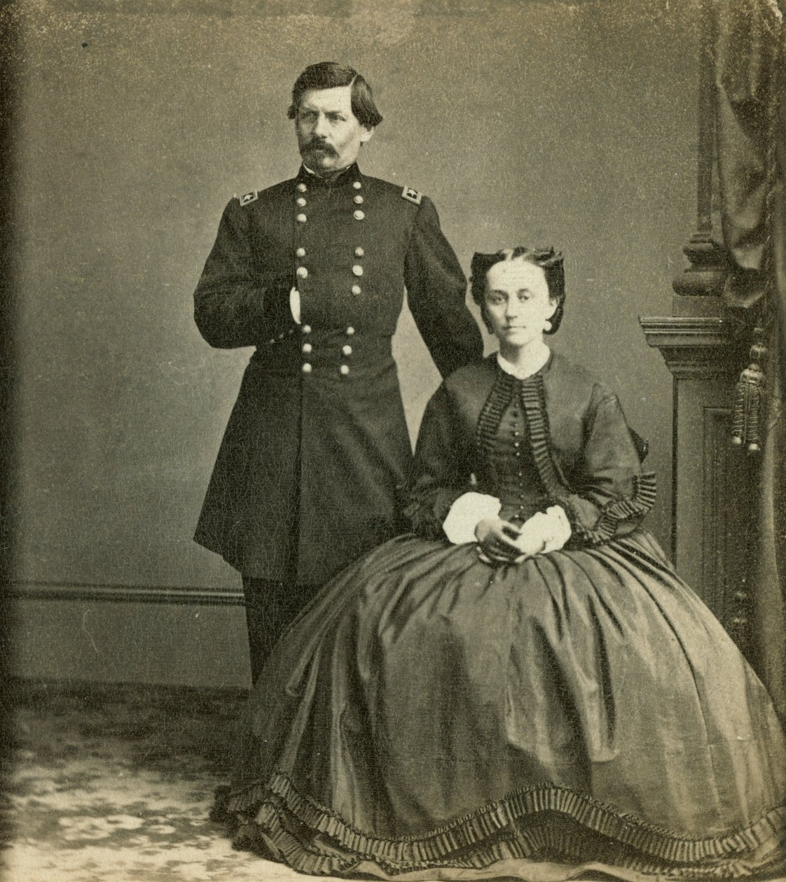 Tümgeneral George B. McClellan ve eşi, Anthony's Sterescopic Views tarafından yayınlandı, c.1861-65 by E. Anthony
