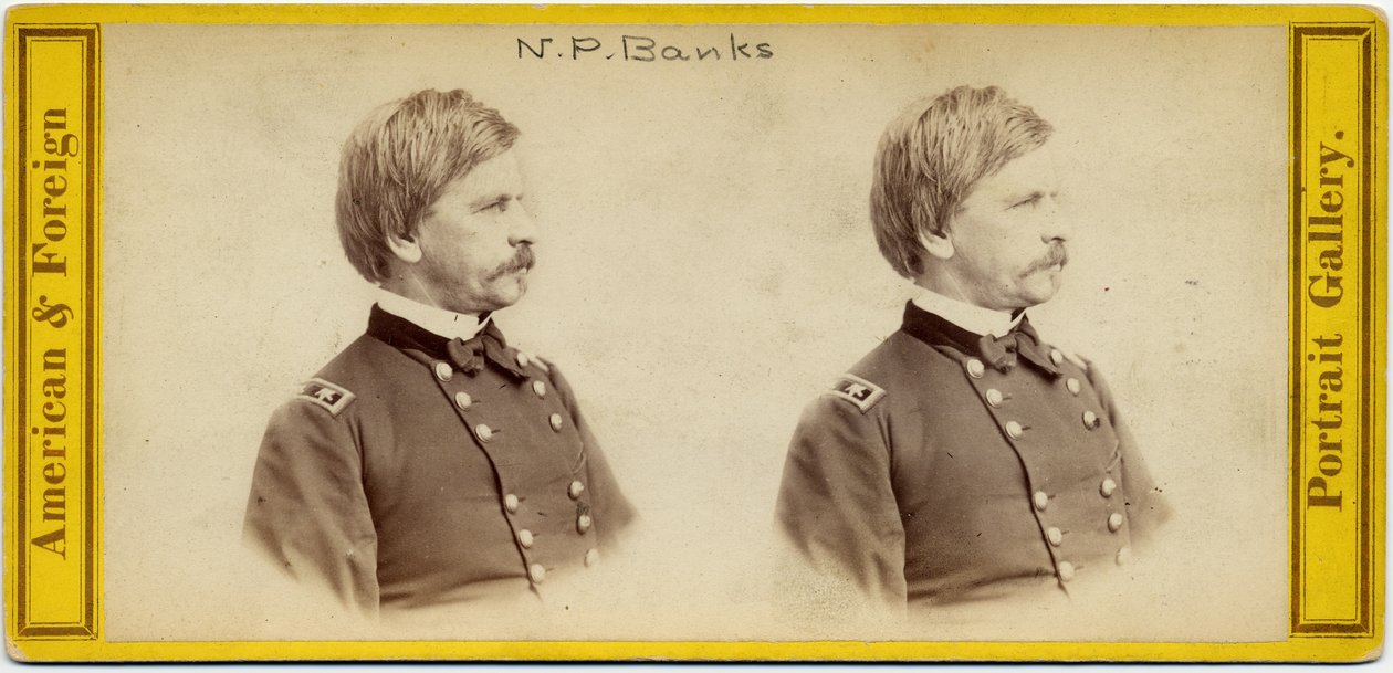 Nathaniel Prentice Banks (1816-94), Amerikan Politikacı ve Birlik Ordusu Generali (stereo fotoğraf) by E. Anthony
