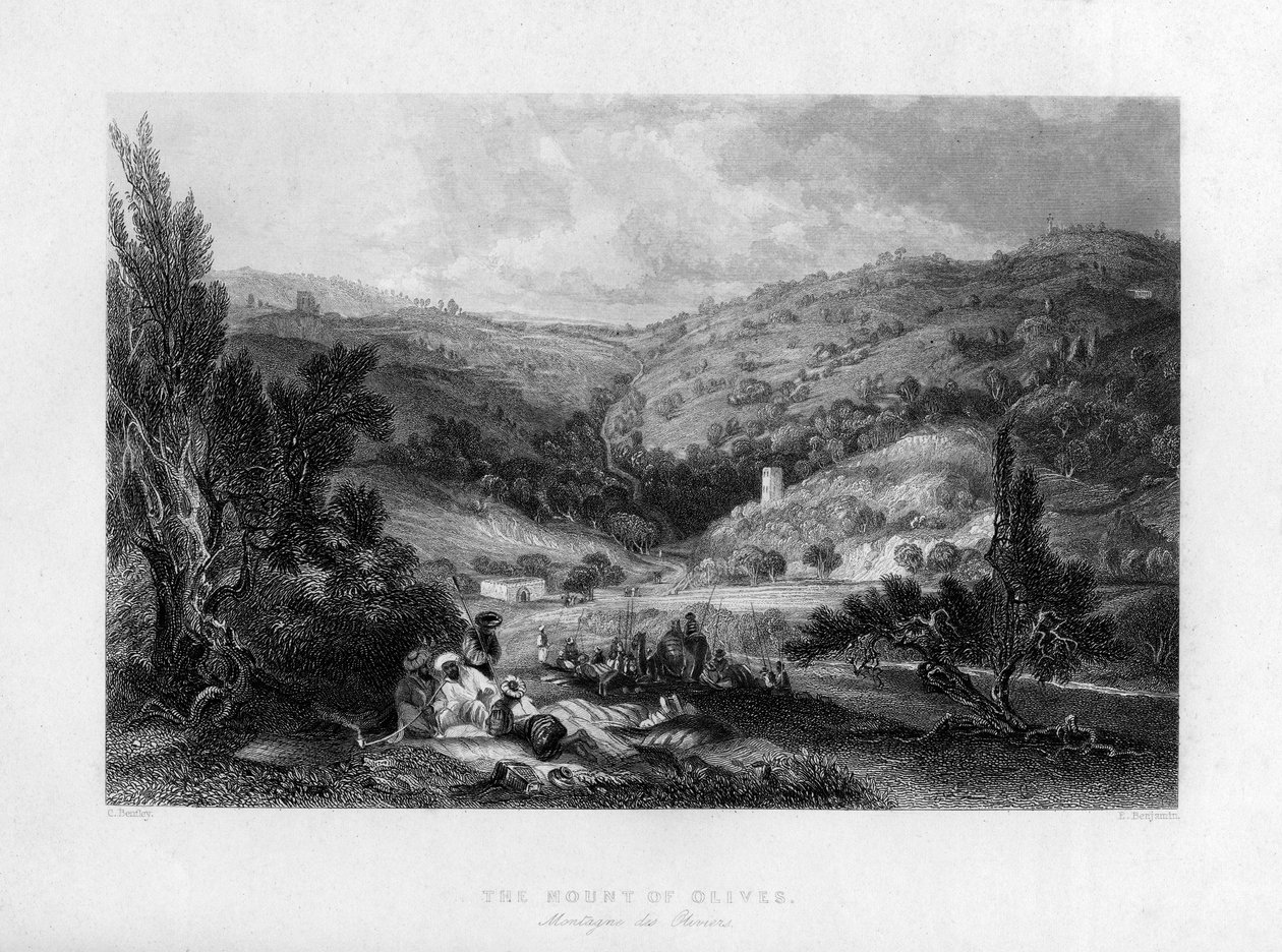 Zeytin Dağı, İsrail, 1841. by E Benjamin