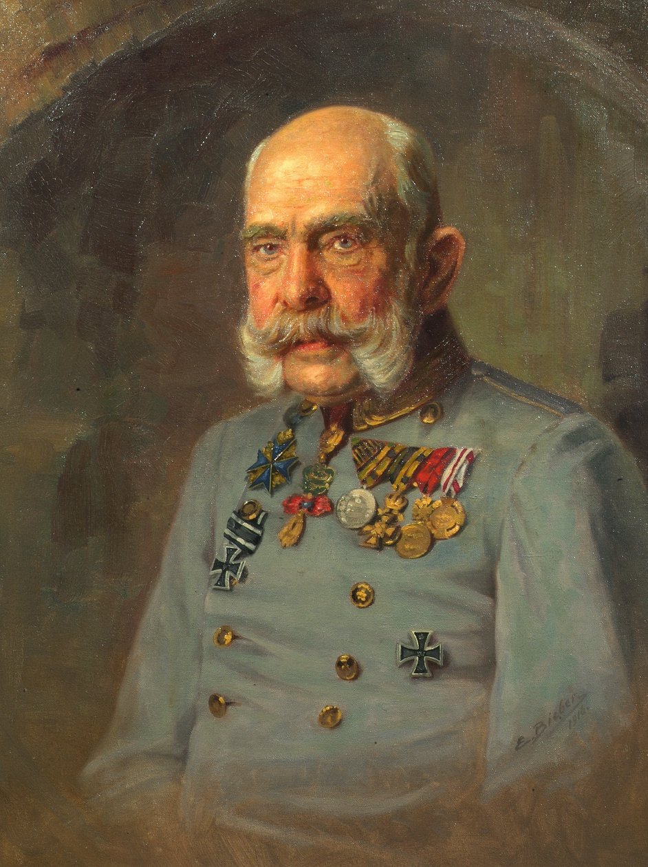 Avusturyalı bir mareşalin hizmet üniformalı İmparator Franz Joseph I by E. Bieber