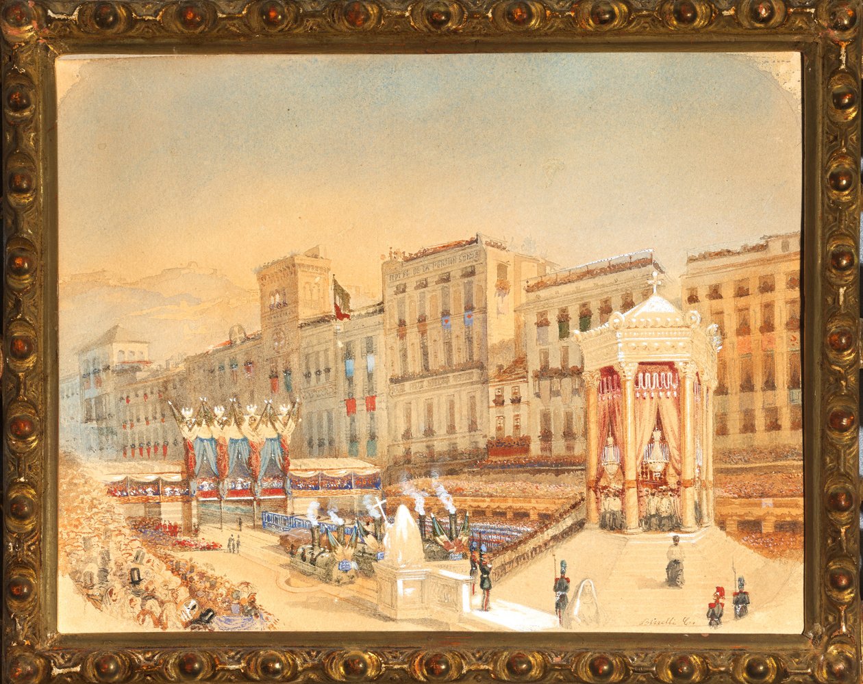 Ligure-subalpin Demiryolunun açılışı, Cenova, 20 Şubat by E. Binelli