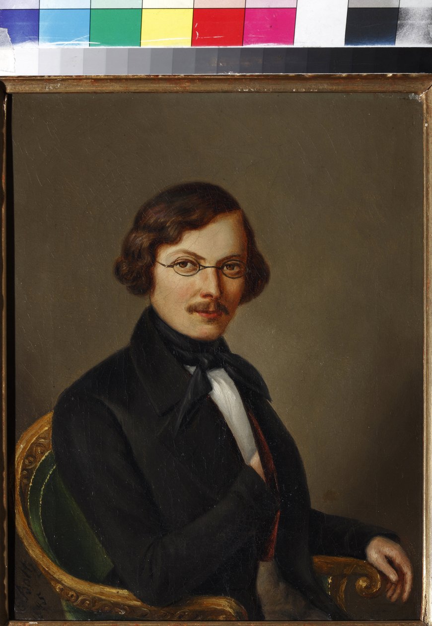 Yazarın portresi Nikolai Gogol (1809-1852) par Boltz, E. (19. yüzyılın ortası). Tuval üzerine yağlıboya by E. Boltz