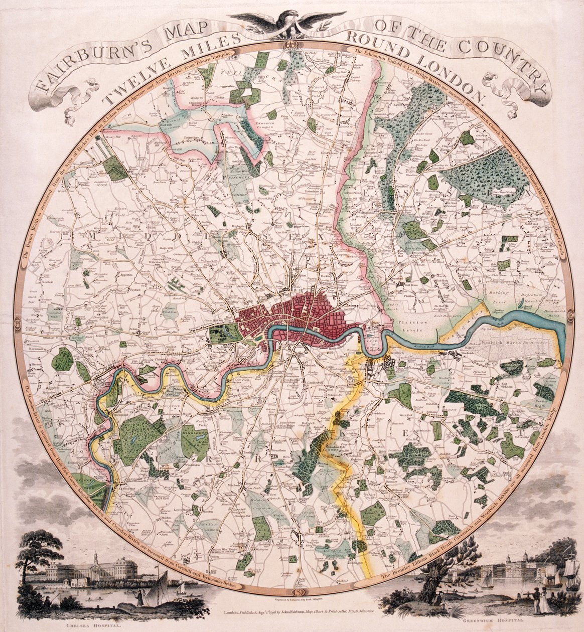 Londra Haritası, 1798 by E Bourne