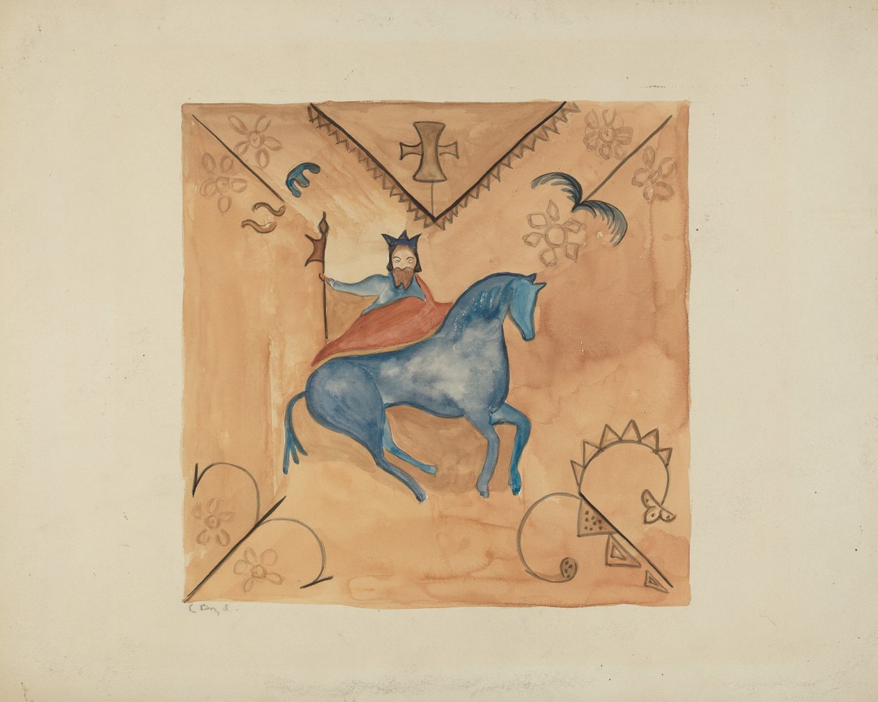 George, Geyik Derisi Üzerine Boyanmış, 19351942. by E. Boyd