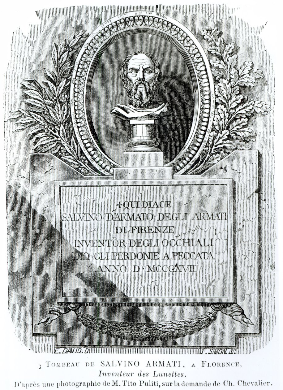 F. Simon tarafından oyulmuş Salvino Armati Mezarı (d.1317), Arthur Chevalier (1830-72) tarafından 
