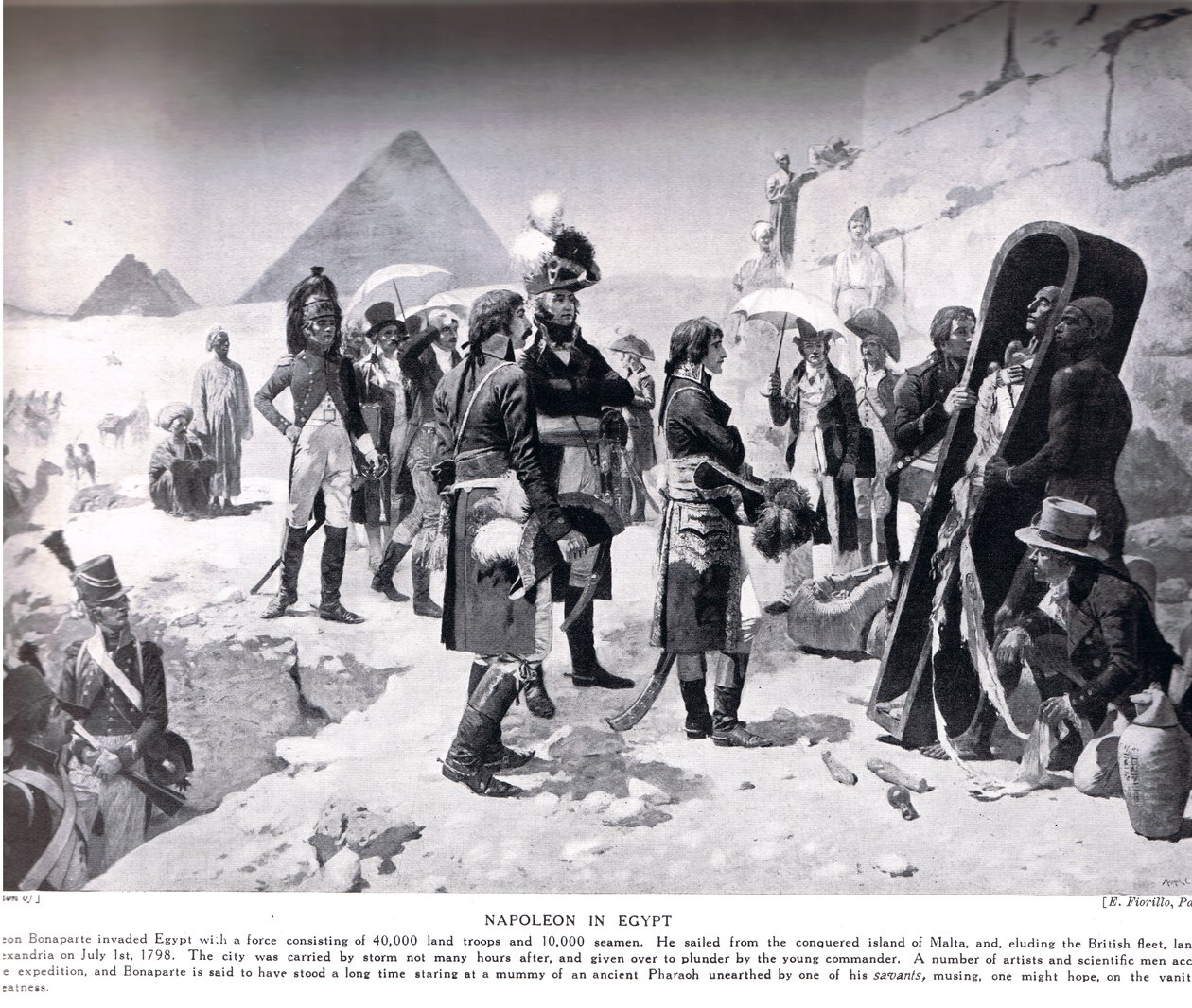 Napolyon Mısır'da, 'Hutchinson's History of the Nations'dan bir örnek, c.1910 by E. Fiorillo