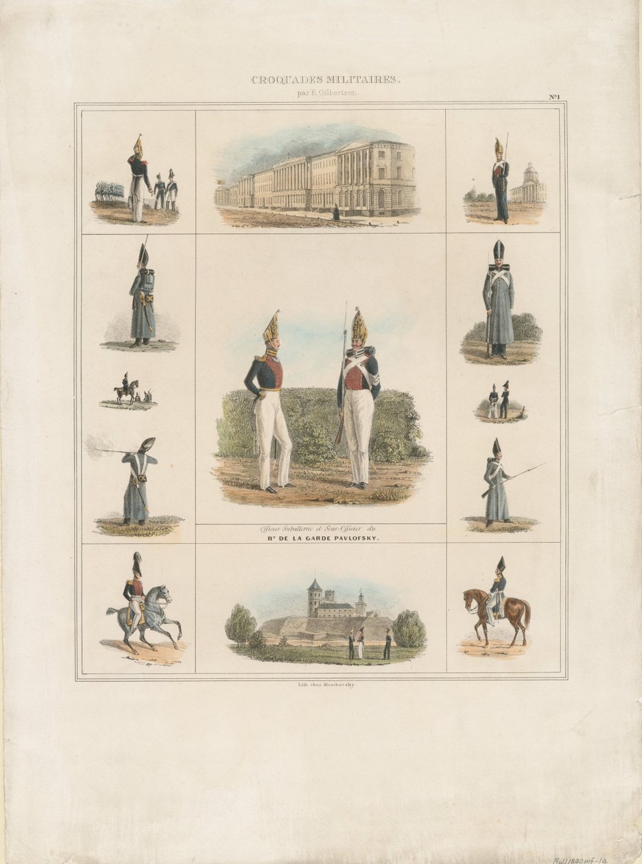 Pavlovski Muhafız Alayı, 1840 by E. Gilbertson