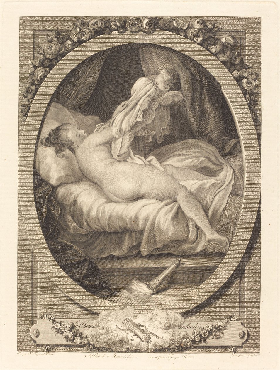 gömlek kaldırıldı by E. Guersant after Jean Honoré Fragonard