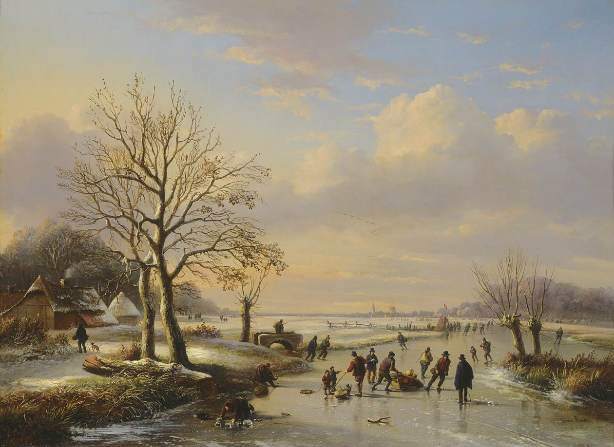 Buz Patencileri, 1850 by E. J. and Verwee Verboeckhoven