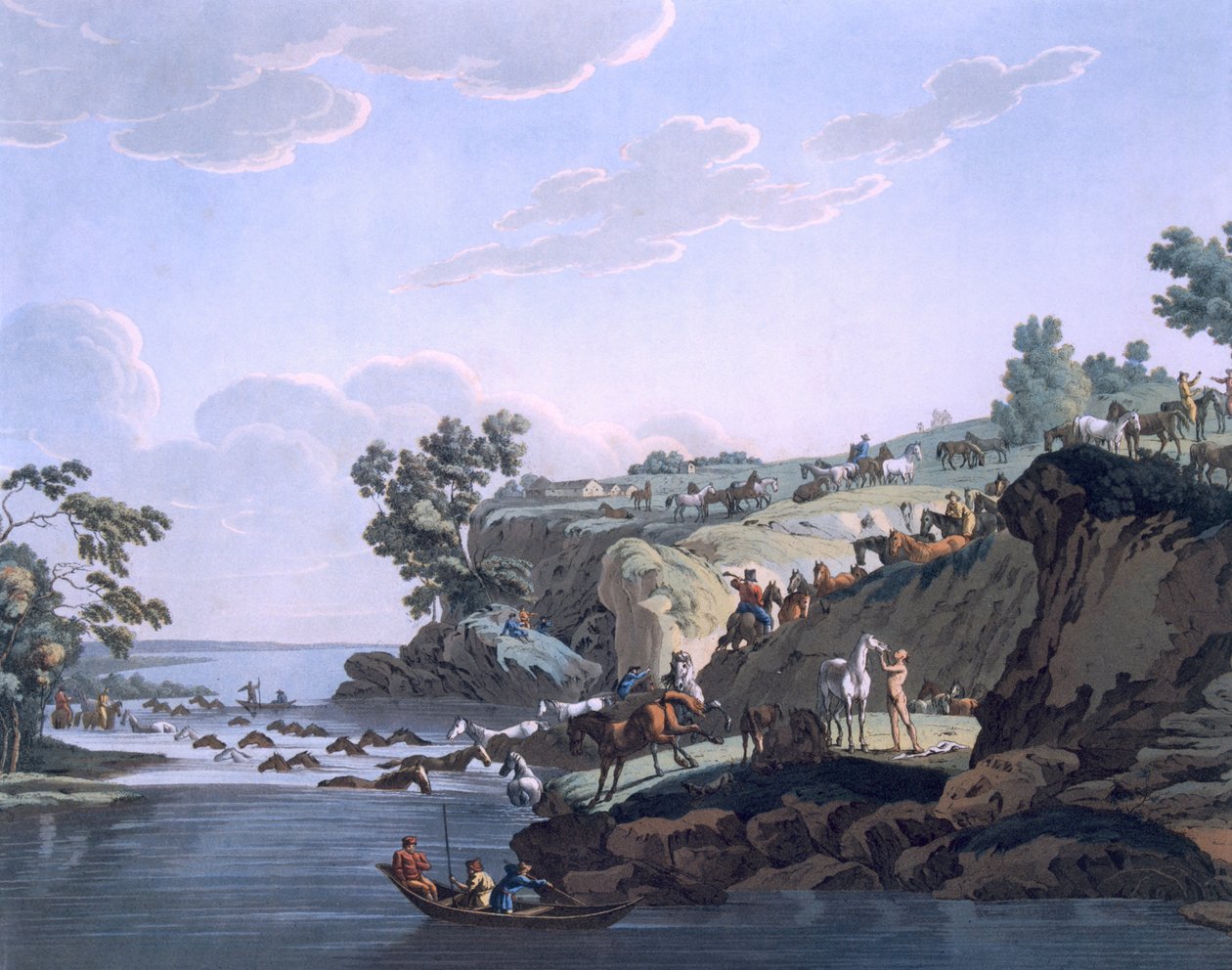 Nehri geçen atlar, 1812-13 by E. Karnejeff