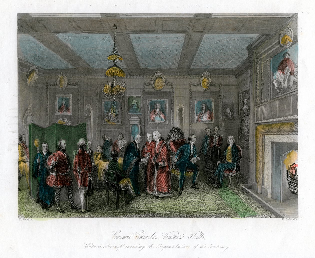 Konsey odası, Vintners Hall, Londra Şehri. by E. Redclyffe