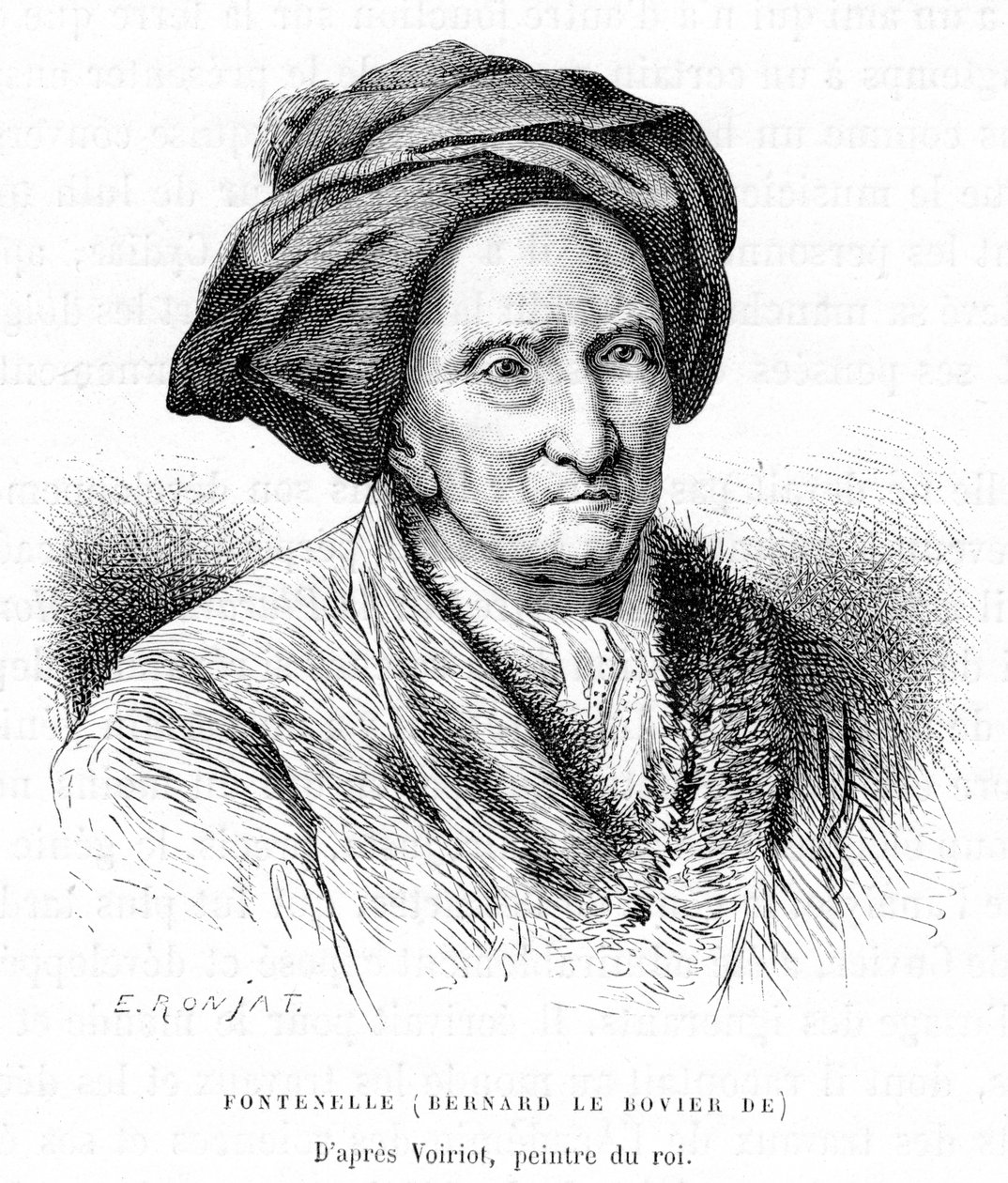 Bernard le Bovier de Fontenelle, c1870s. by Etienne Antoine Eugene Ronjat