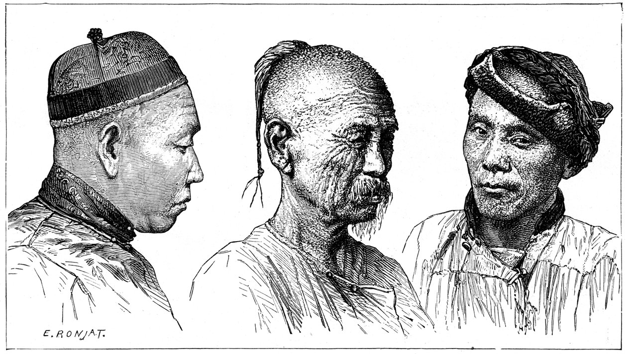 Çin portreleri, 19. yüzyıl by Etienne Antoine Eugene Ronjat