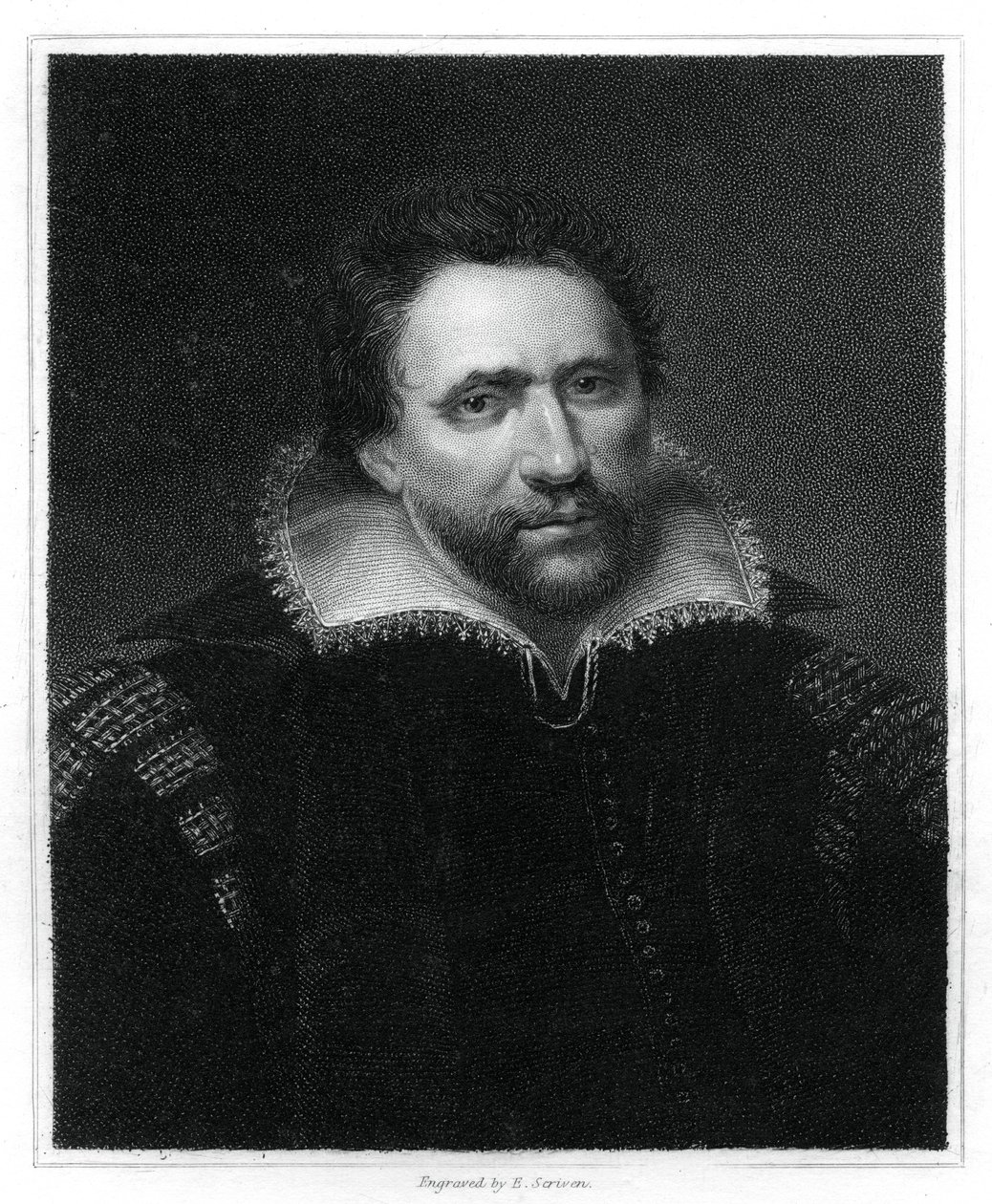 Benjamin Jonson, İngiliz Rönesans oyun yazarı, şair ve aktör, 1834. by E. Scriven