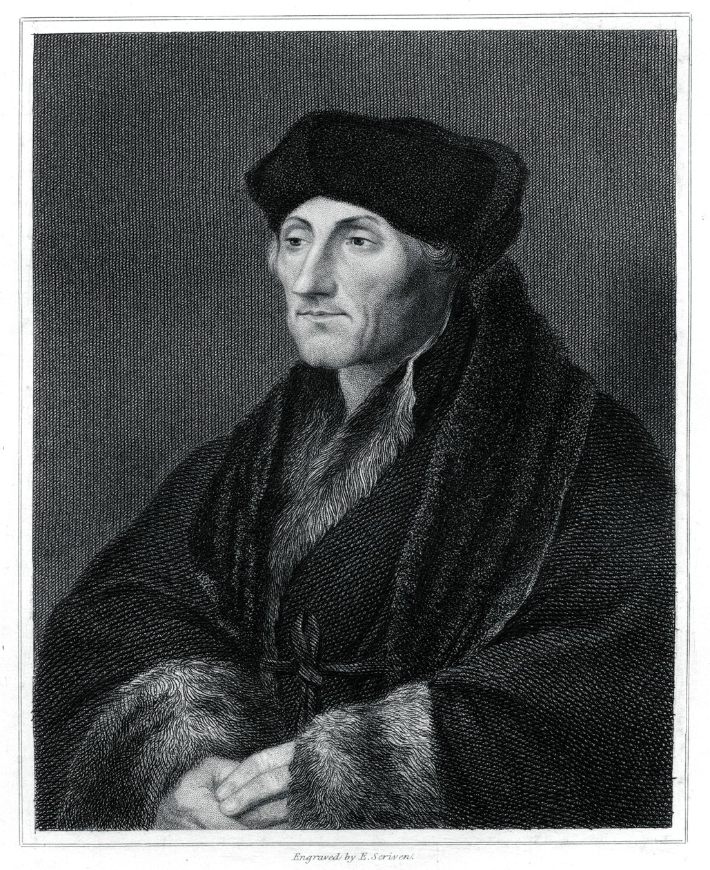 Desiderius Erasmus, Rönesans hümanisti, 1833 by E. Scriven