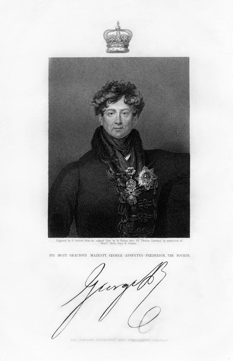 George IV, Birleşik Krallık Kralı ve Hannover, 19. yüzyıl. by E. Scriven