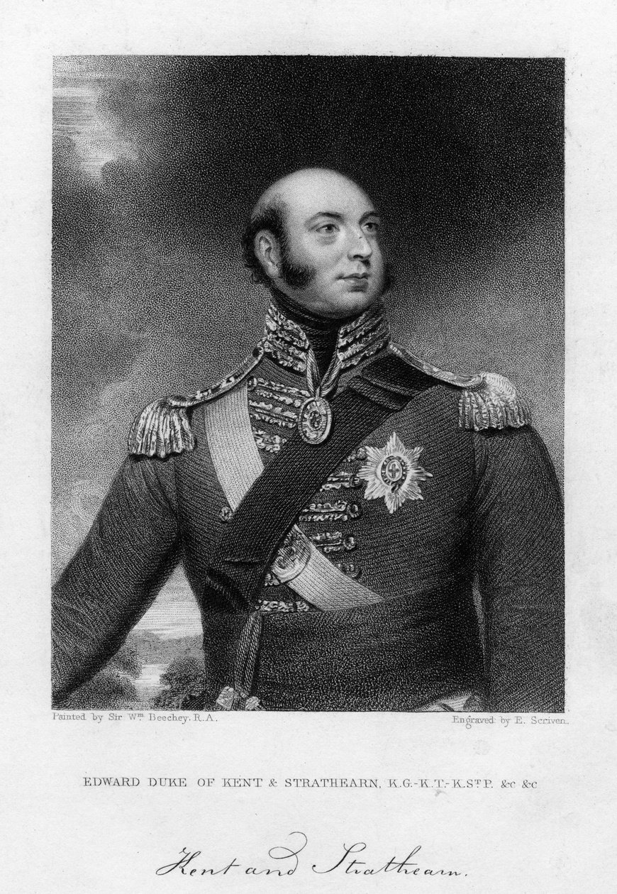 Prens Edward Augustus 1767-1820, Kent Dükü ve Strathearn, 19. yüzyıl. by E. Scriven