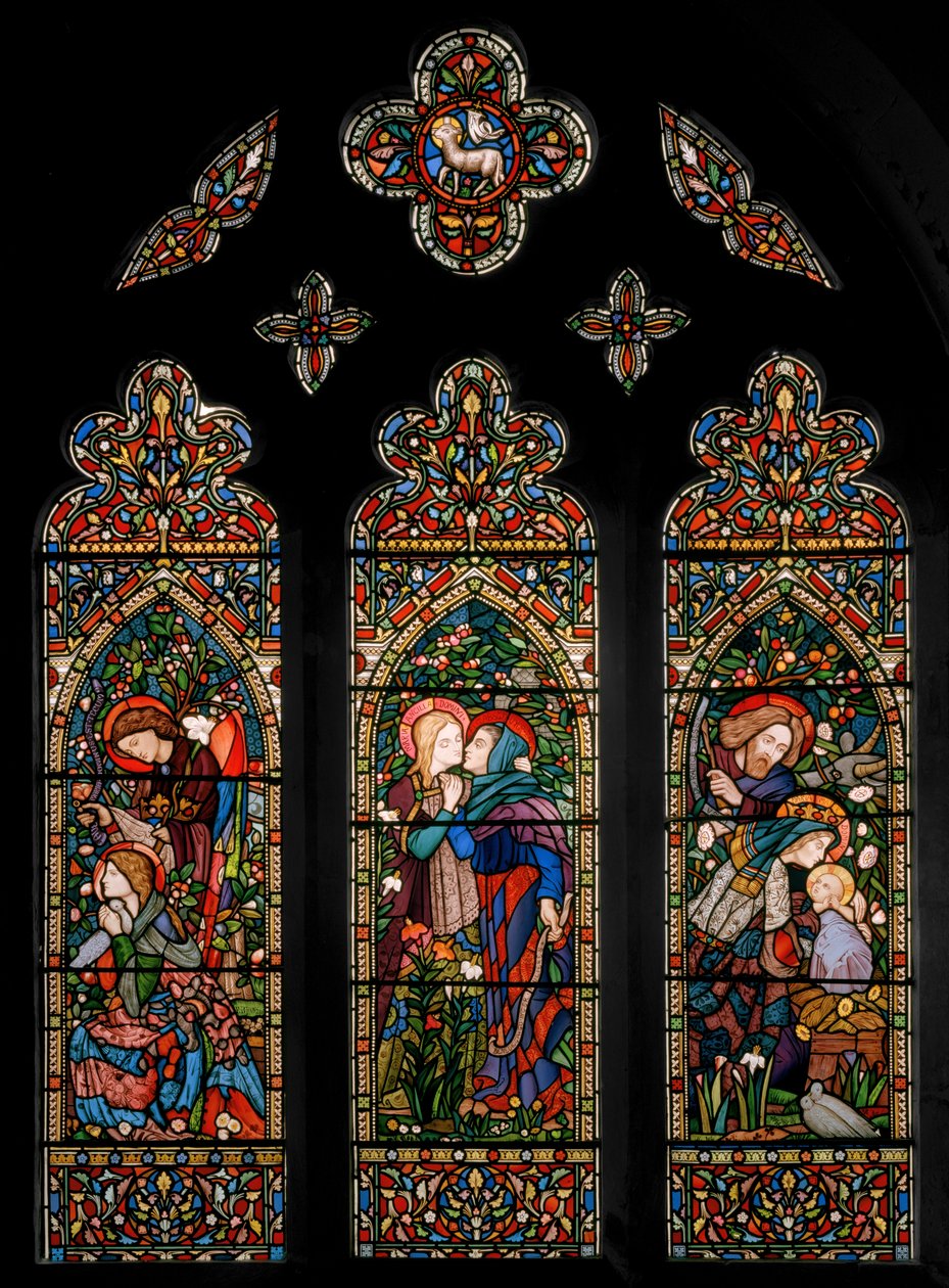 Müjde, Ziyaret ve Doğuş, c.1860 by E. and Halliday Burne Jones