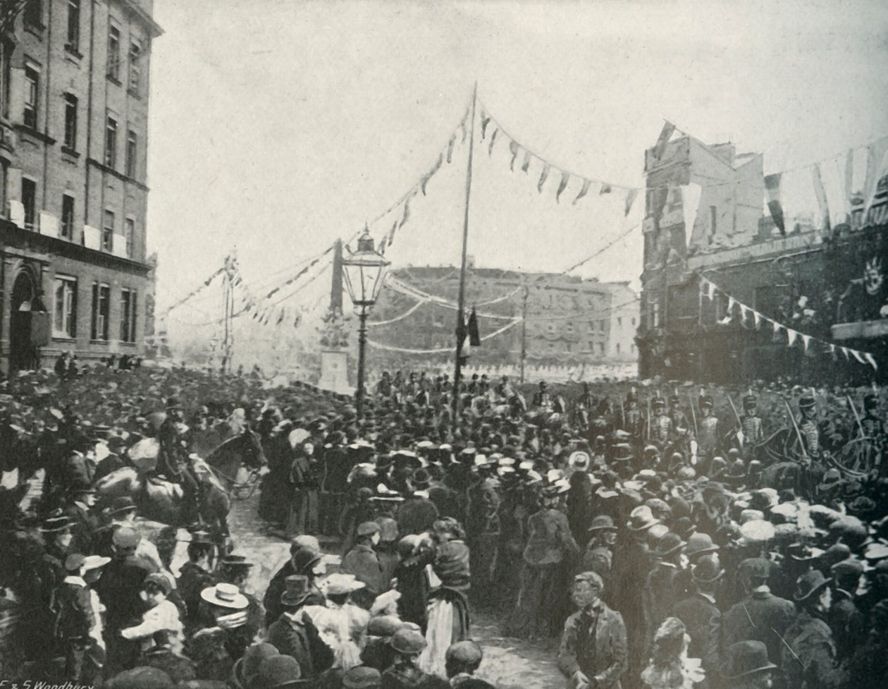 Kraliyet Alayı: St. Georges Circus, Borough, 1897 Geçen Kraliyet Atlı Topçu by E. and S. Woodbury