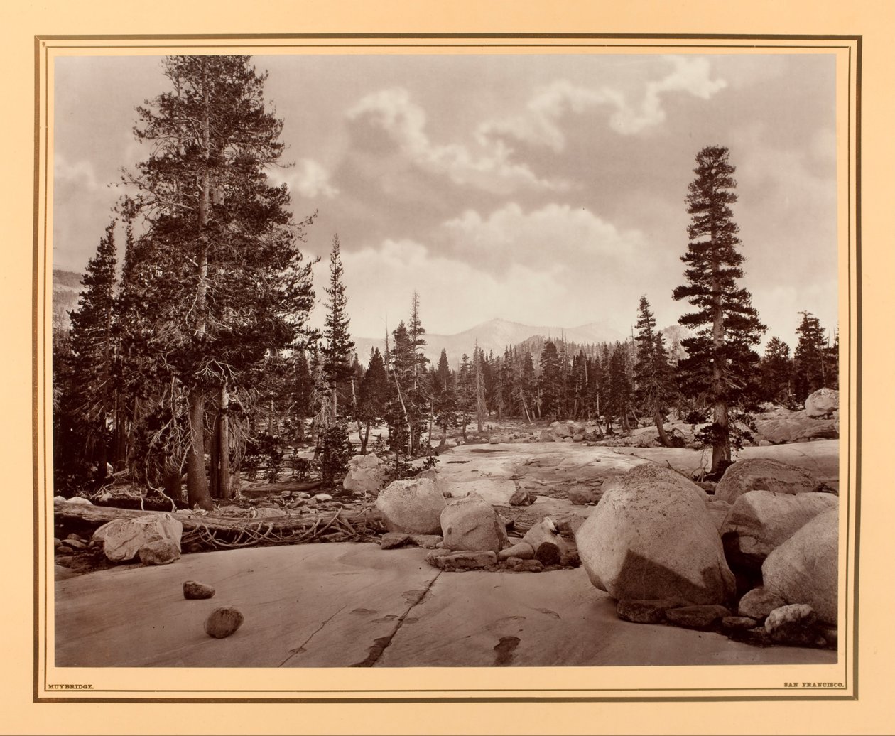 Antik Buzul Kanalı. Tenaya Gölü. Sierra Nevada Dağları. by Eadweard Muybridge