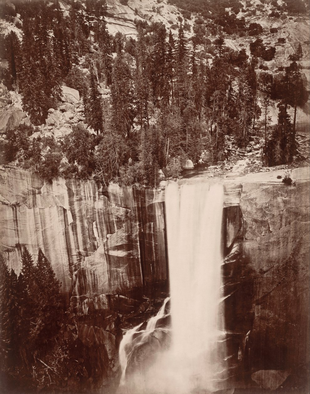 Pi-Wi-Ack (Yıldızların Duşu), İlkbahar Sonbaharı, 400 Feet, Yosemite Vadisi by Eadweard Muybridge