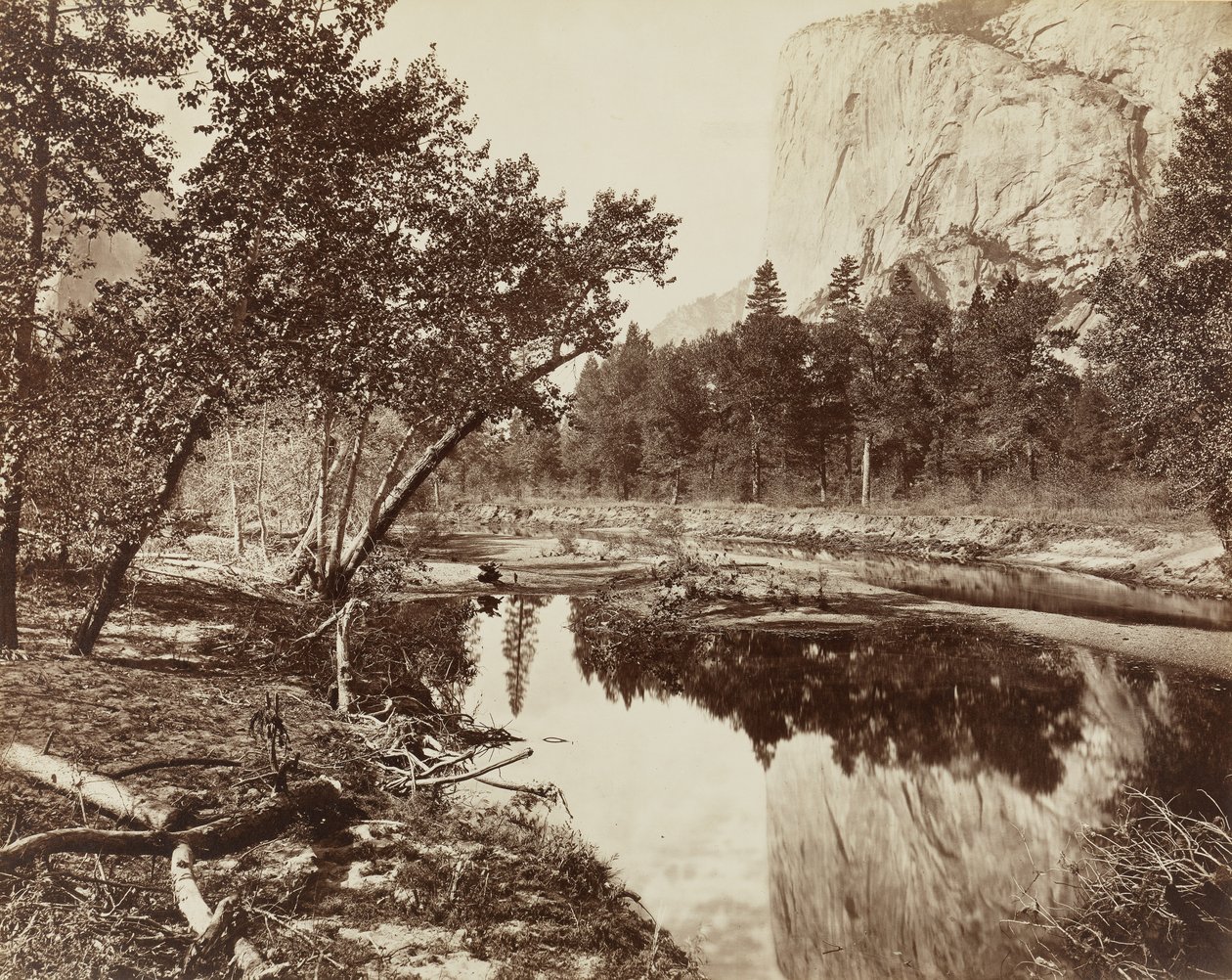 Cottonwood Bend, Yosemite Vadisi, 1872 (mamut levha albümen baskı) by Eadweard Muybridge