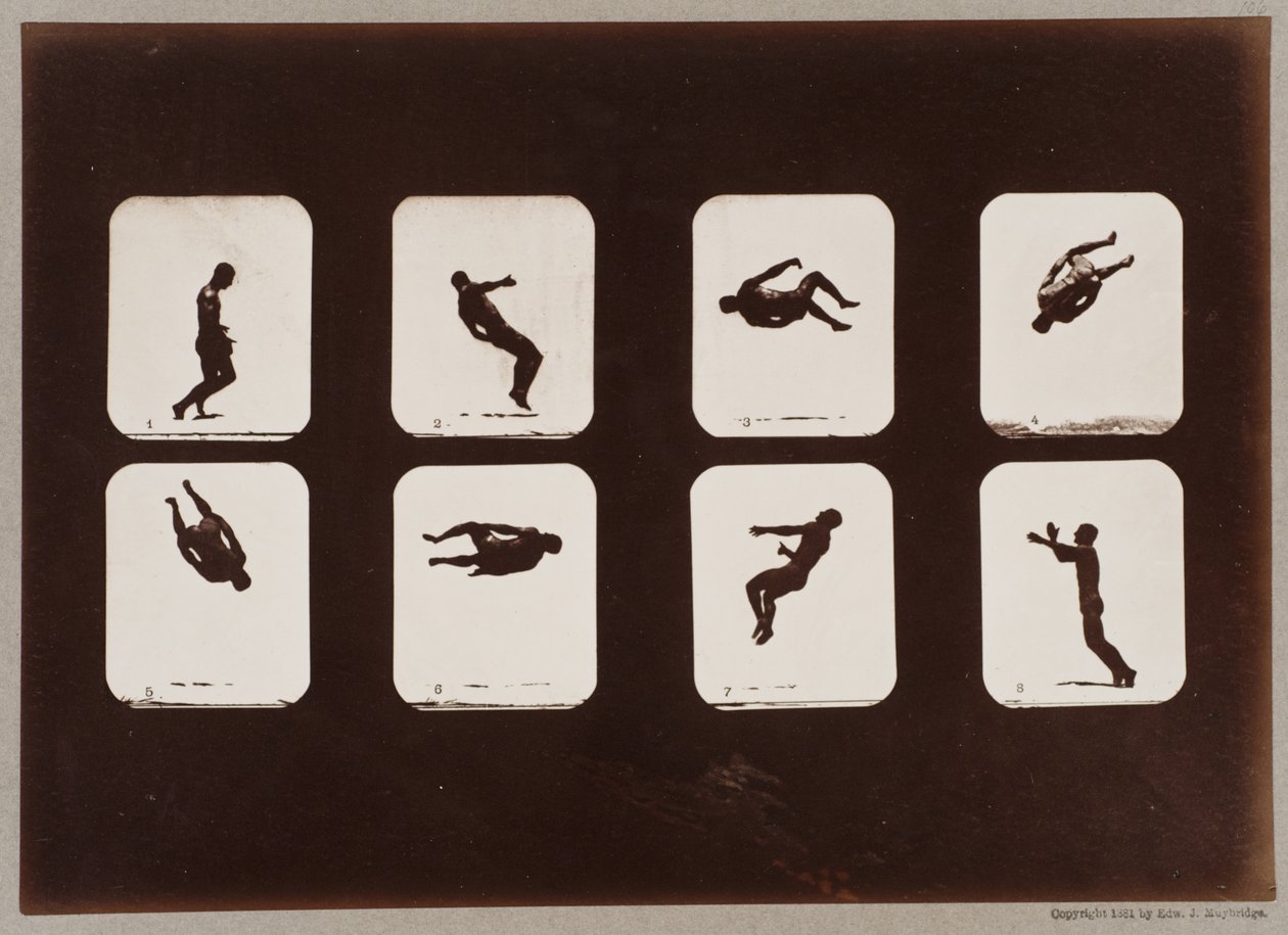 Plaka 106. Sporcular, Twisting Summersault by Eadweard Muybridge