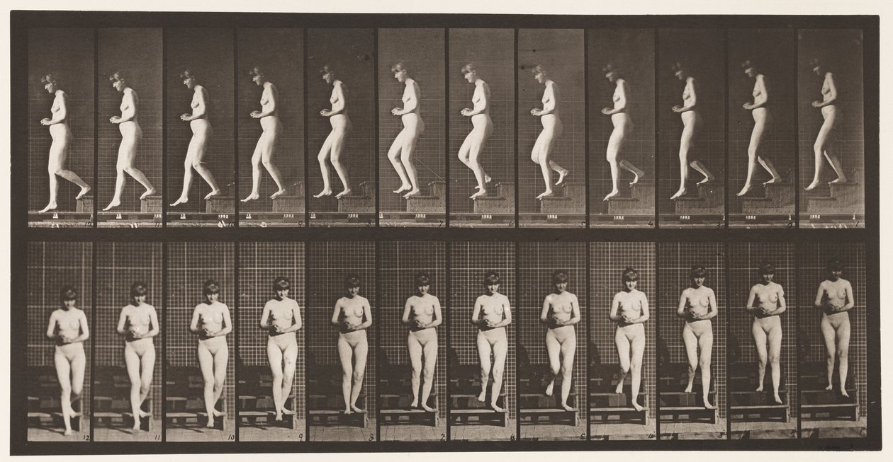 Levha 128. İnen Merdivenler, Eller Sıkışmış, 1872-1885 by Eadweard Muybridge