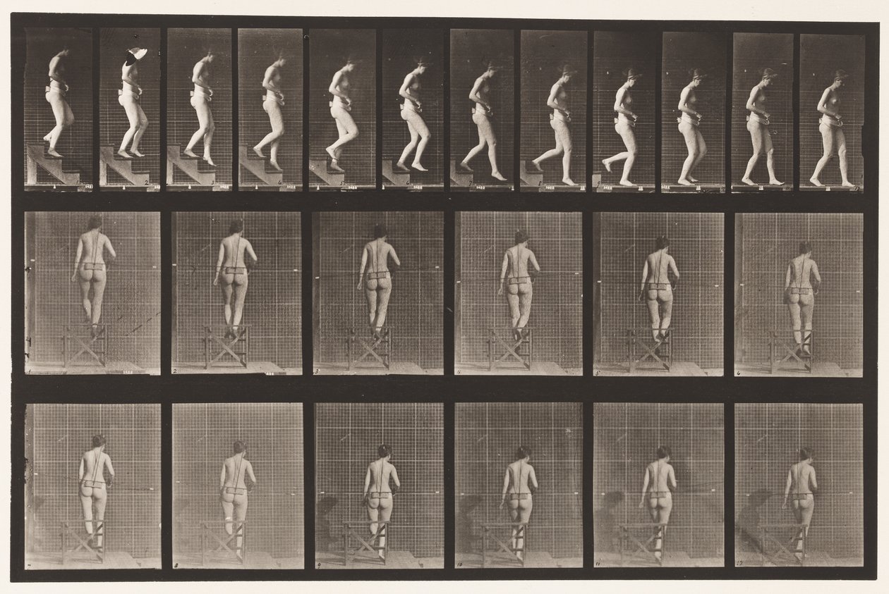 Levha 130. İnen Merdivenler, Eller Sıkışmış, 1872-1885 by Eadweard Muybridge