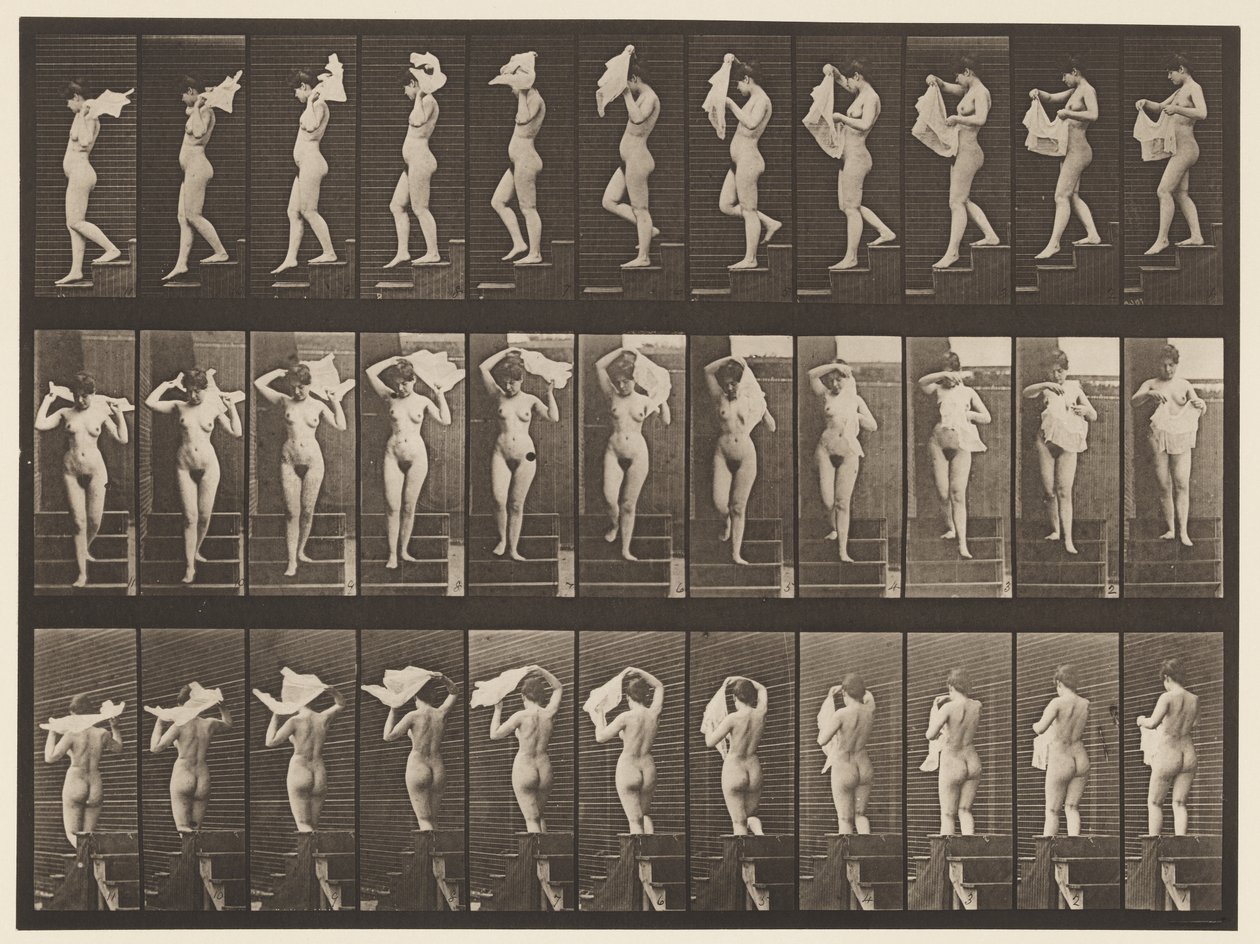 Levha 133. İnen Merdivenler, Omuzlara Mendil Fırlatma, 1872-1885 by Eadweard Muybridge