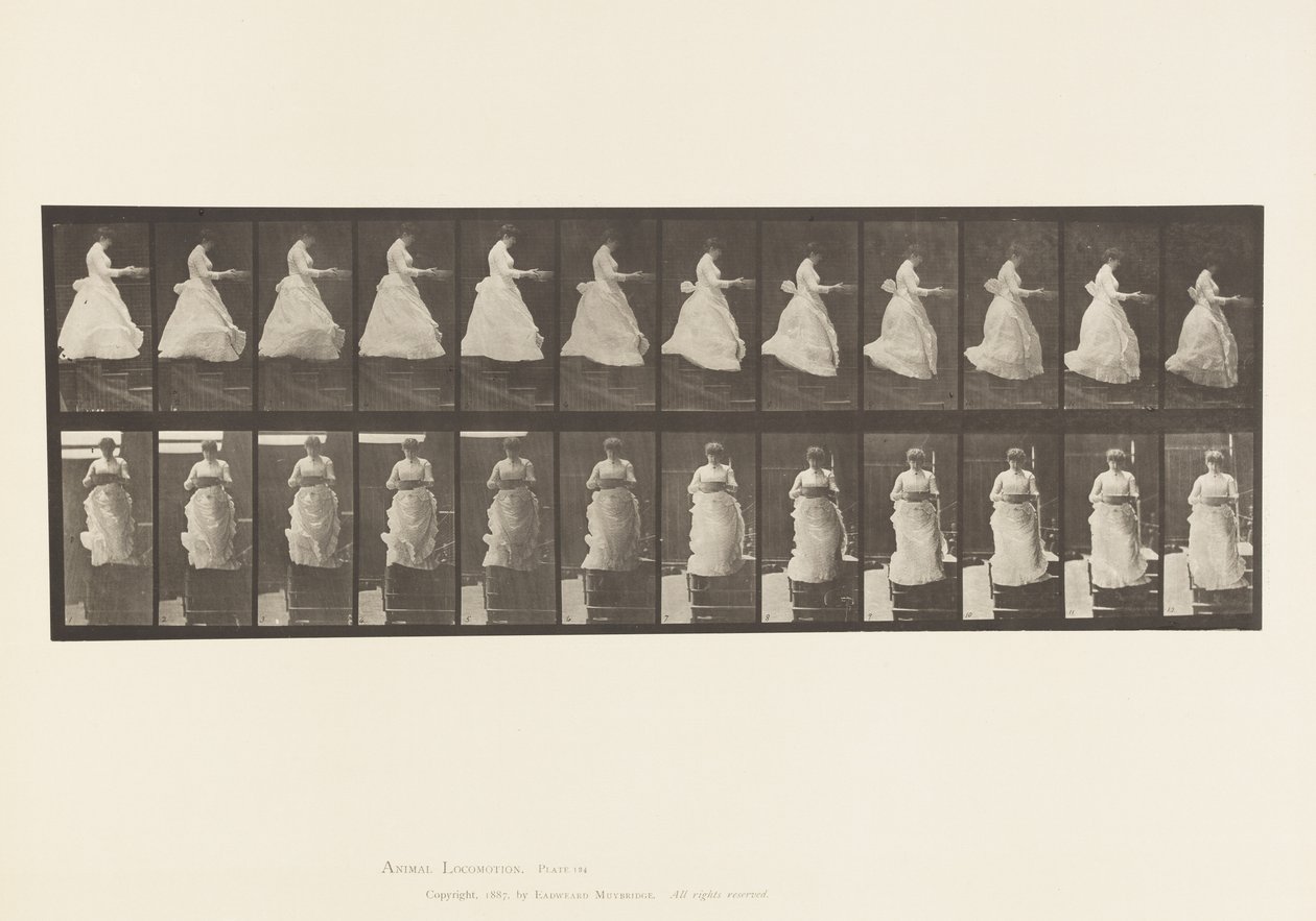 Levha 134. İnen Merdivenler, Elinde Lavabolu by Eadweard Muybridge