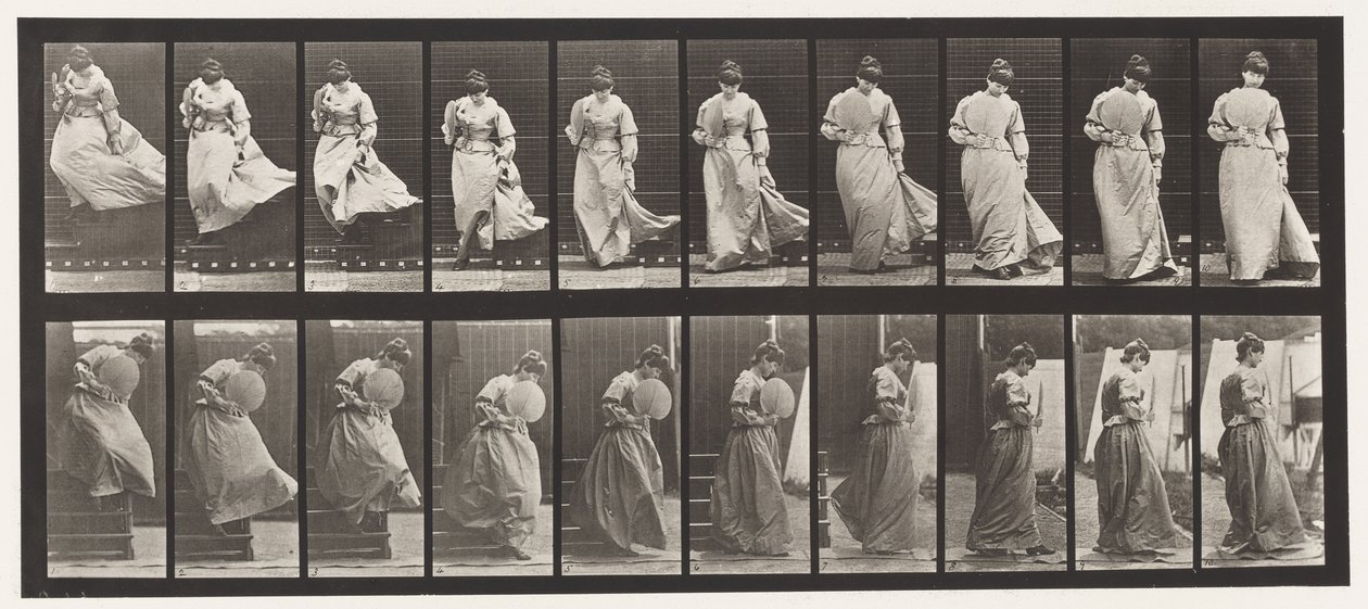 Levha 142. İnen Merdivenler, Dönen Elbise Yakalandı, 1885 by Eadweard Muybridge