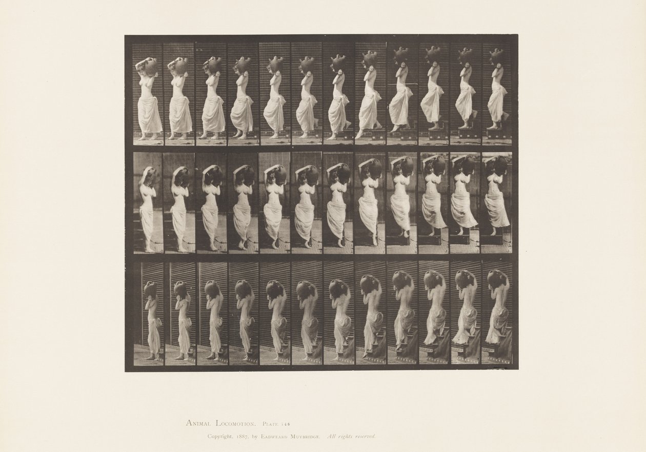 Plaka 146. Düşen Eğim, Sol Omuzda Dönen Su Kavanozu by Eadweard Muybridge