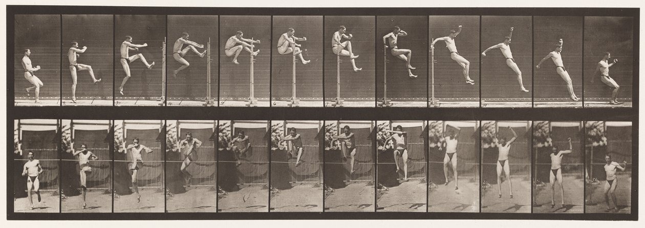 Plaka 152. Zıplama; Koşma Düz Yüksek Atlama (Ayakkabı) by Eadweard Muybridge