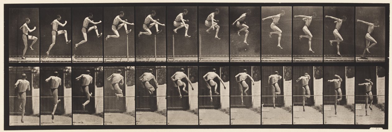 Plaka 153. Zıplama; Koşma Düz Yüksek Atlama (Ayakkabı) by Eadweard Muybridge