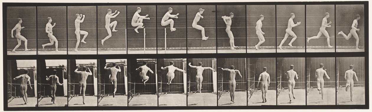 Plaka 154. Zıplama; Düz Koşu, Yüksek Atlama by Eadweard Muybridge