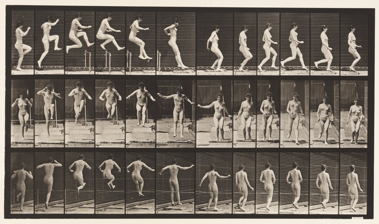 Plaka 155. Atlama, Koşma, Düz Yüksek Atlama by Eadweard Muybridge