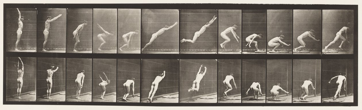 Plaka 162. Zıplama; Ayakta Geniş Atlama by Eadweard Muybridge