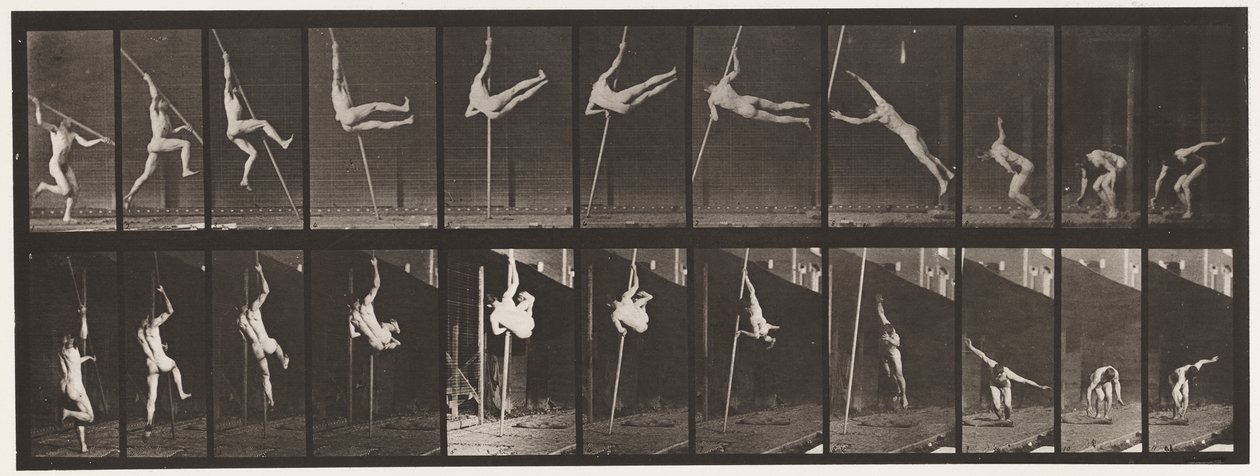 Plaka 164. Zıplama; Sırıkla Atlama, 1872-1885 by Eadweard Muybridge