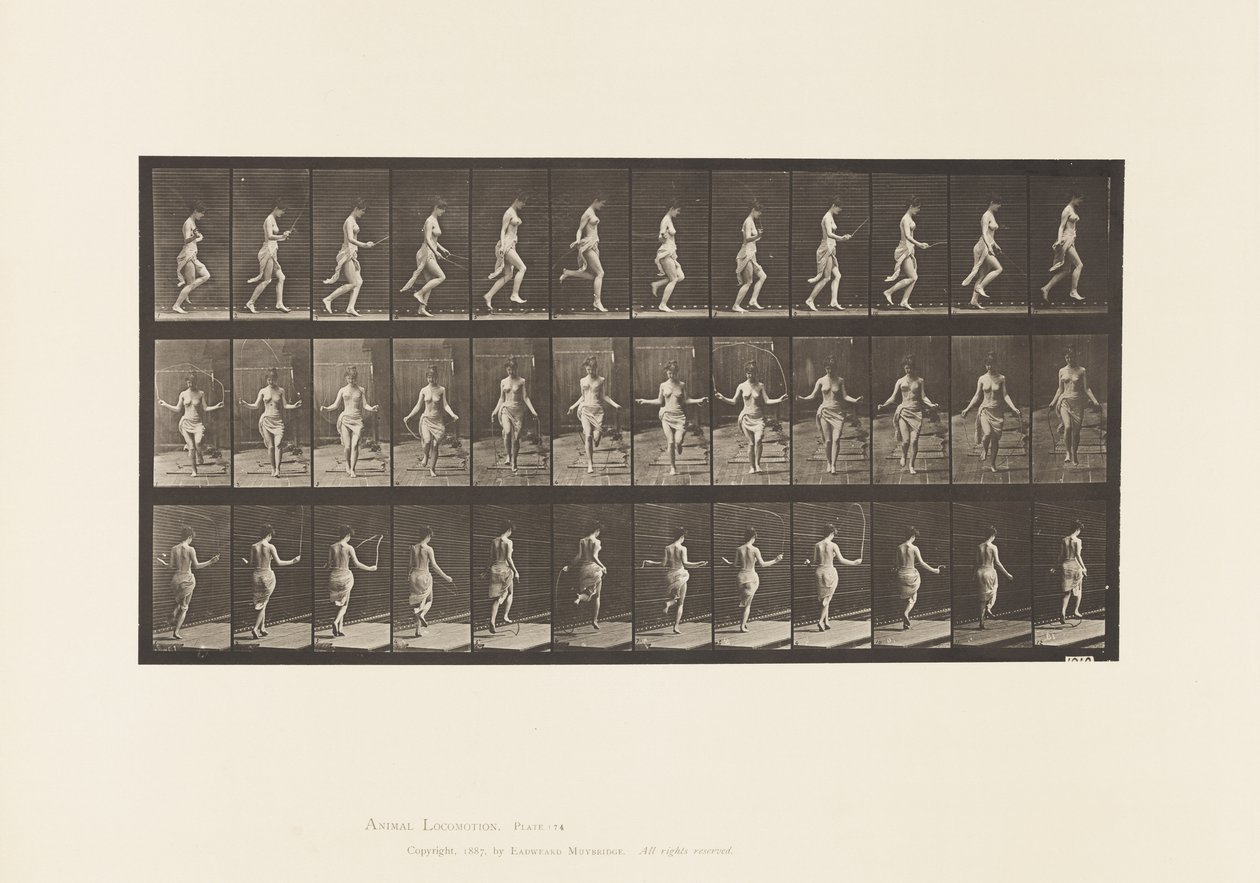 Levha 174. İp Atlama ile Koşma ve Atlama, 1885 by Eadweard Muybridge