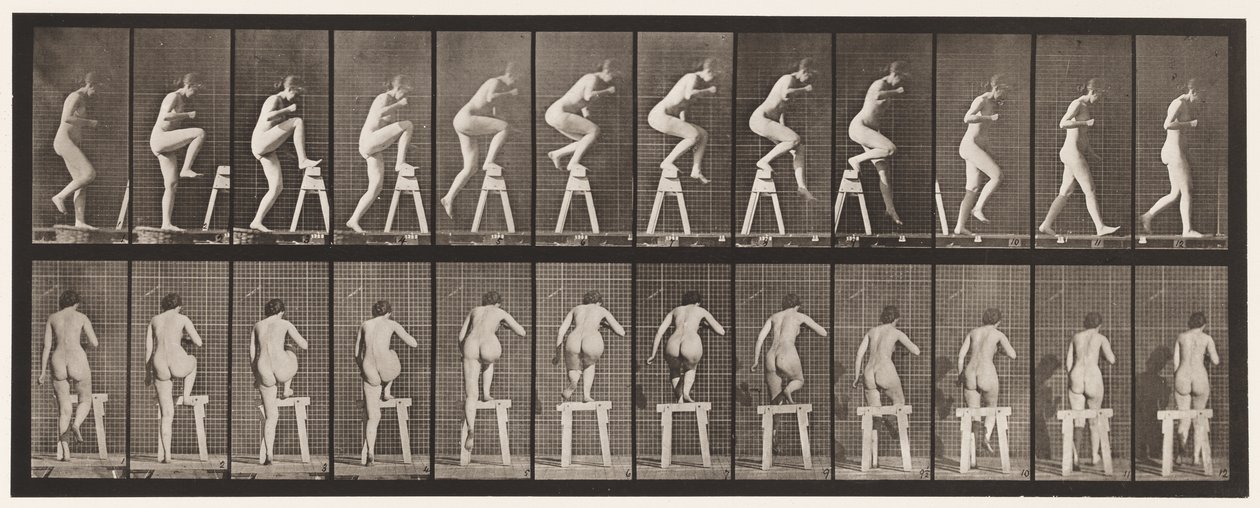 Plaka 178. Bir Sehpanın Üzerine Basmak ve Üzerine Basmak by Eadweard Muybridge