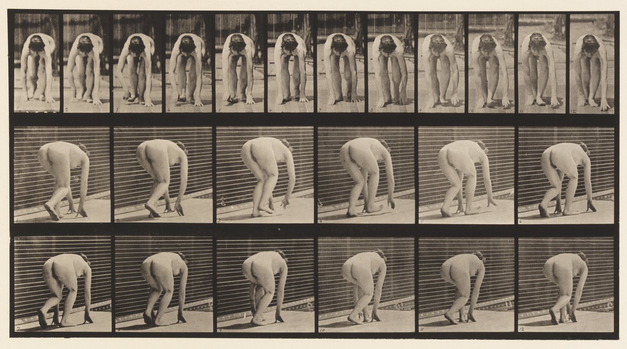 Plaka 184. El ve Ayak Üzerinde Yürüme by Eadweard Muybridge