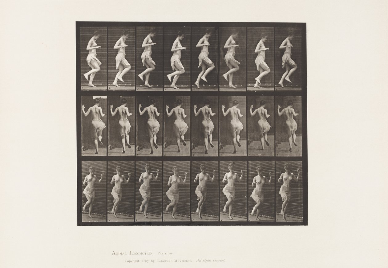 Plaka 185.Sol Ayakta Zıplama, 1885 by Eadweard Muybridge
