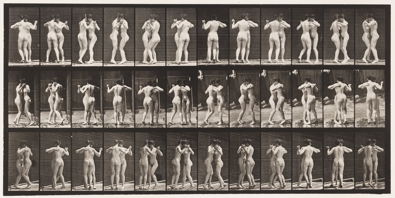 Plaka 196. Dans Eden Vals, İki Model by Eadweard Muybridge